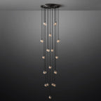 Pearl Carved Inciso Round Chandelier 38"