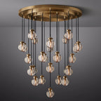 Pearl Carved Inciso Round Chandelier 38"