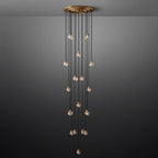 Pearl Carved Inciso Round Chandelier 38"