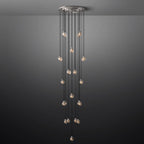 Pearl Carved Inciso Round Chandelier 38"