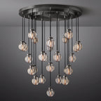 Pearl Carved Inciso Round Chandelier 38"