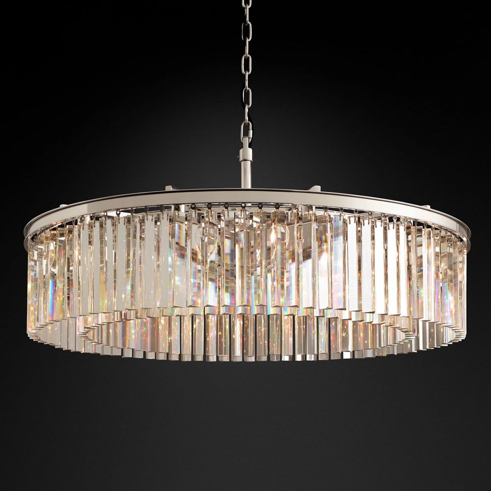 Rhys Beveled Prism Round Chandelier 43"