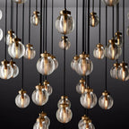 Pearl Carved Inciso Round Chandelier 48"