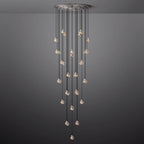 Pearl Carved Inciso Round Chandelier 48"