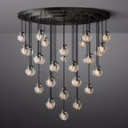 Pearl Carved Inciso Round Chandelier 48"