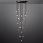 Pearl Carved Inciso Round Chandelier 48"