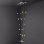 Pearl Carved Inciso Rectangle Chandelier 54"