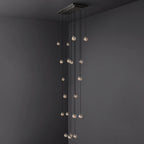 Pearl Carved Inciso Rectangle Chandelier 54"