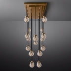 Pearl Carved Inciso Rectangle Chandelier 54"