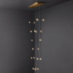 Pearl Carved Inciso Rectangle Chandelier 54"
