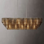 Sirene Draped Glass Rectangle Chandelier 77"