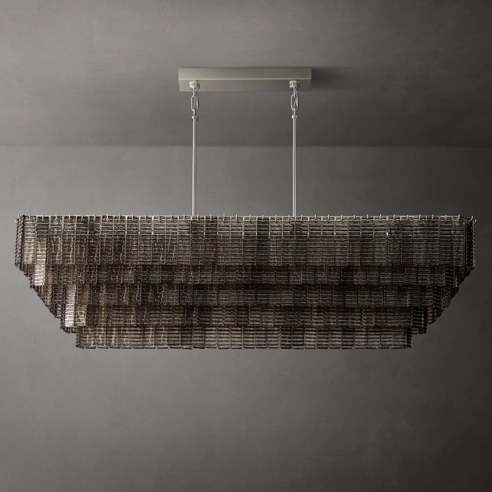 Sirene Draped Glass Rectangle Chandelier 77"