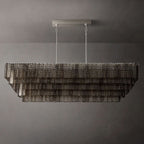 Sirene Draped Glass Rectangle Chandelier 77"