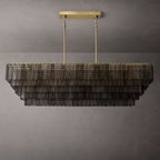 Sirene Draped Glass Rectangle Chandelier 77"