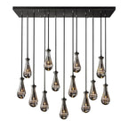 Rain Aura Glass Rectangular Chandelier 54"