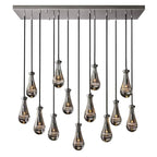 Rain Aura Glass Rectangular Chandelier 54"