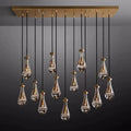 Rain Aura Glass Rectangular Chandelier 54"