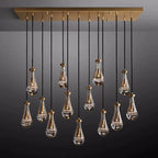 Rain Aura Glass Rectangular Chandelier 54"