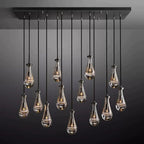 Rain Aura Glass Rectangular Chandelier 54"