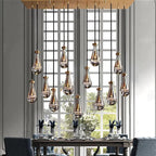 Rain Aura Glass Rectangular Chandelier 54"