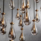 Rain Aura Glass Rectangular Chandelier 54"