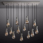 Rain Aura Glass Rectangular Chandelier 54"