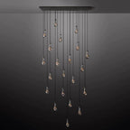 Rain Aura Glass Rectangular Chandelier 72"