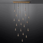 Rain Aura Glass Rectangular Chandelier 72"