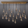 Rain Aura Glass Rectangular Chandelier 72"