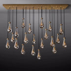 Rain Aura Glass Rectangular Chandelier 72"