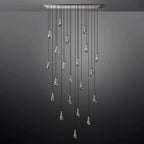Rain Aura Glass Rectangular Chandelier 72"