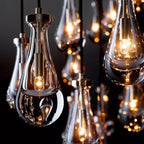Rain Aura Glass Round Chandelier 18"