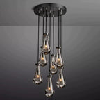 Rain Aura Glass Round Chandelier 18"