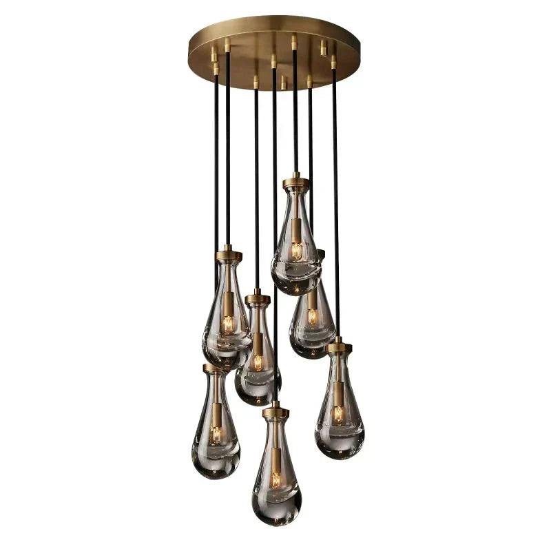 Rain Aura Glass Round Chandelier 18"