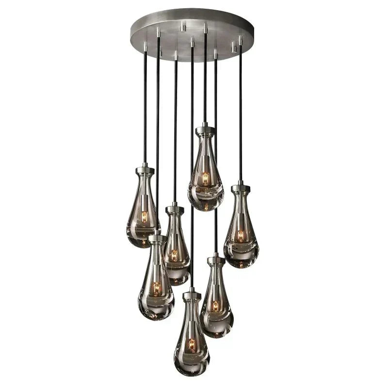 Rain Aura Glass Round Chandelier 18"