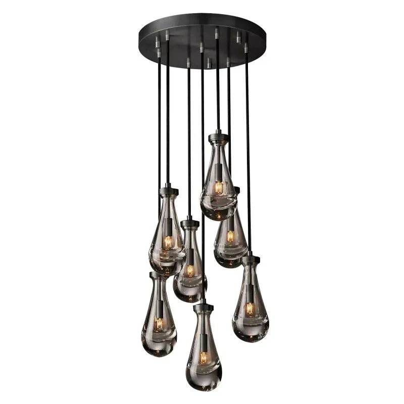 Rain Aura Glass Round Chandelier 18"