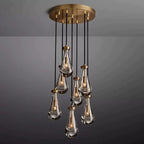 Rain Aura Glass Round Chandelier 18"