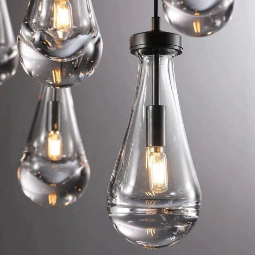 Rain Aura Glass Round Chandelier 36"