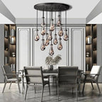 Rain Aura Glass Round Chandelier 36"