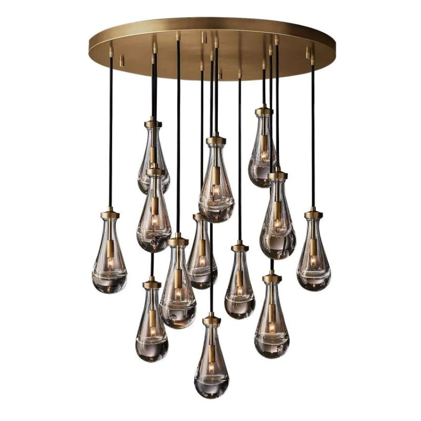 Rain Aura Glass Round Chandelier 36"