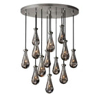 Rain Aura Glass Round Chandelier 36"