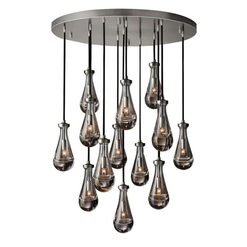 Rain Aura Glass Round Chandelier 36"