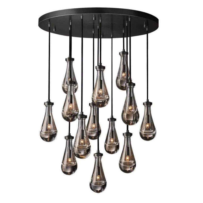 Rain Aura Glass Round Chandelier 36"