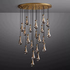 Rain Aura Glass Round Chandelier 47"
