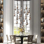 Rain Aura Glass Round Chandelier 47"