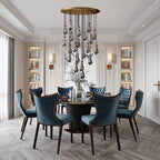 Rain Aura Glass Round Chandelier 47"