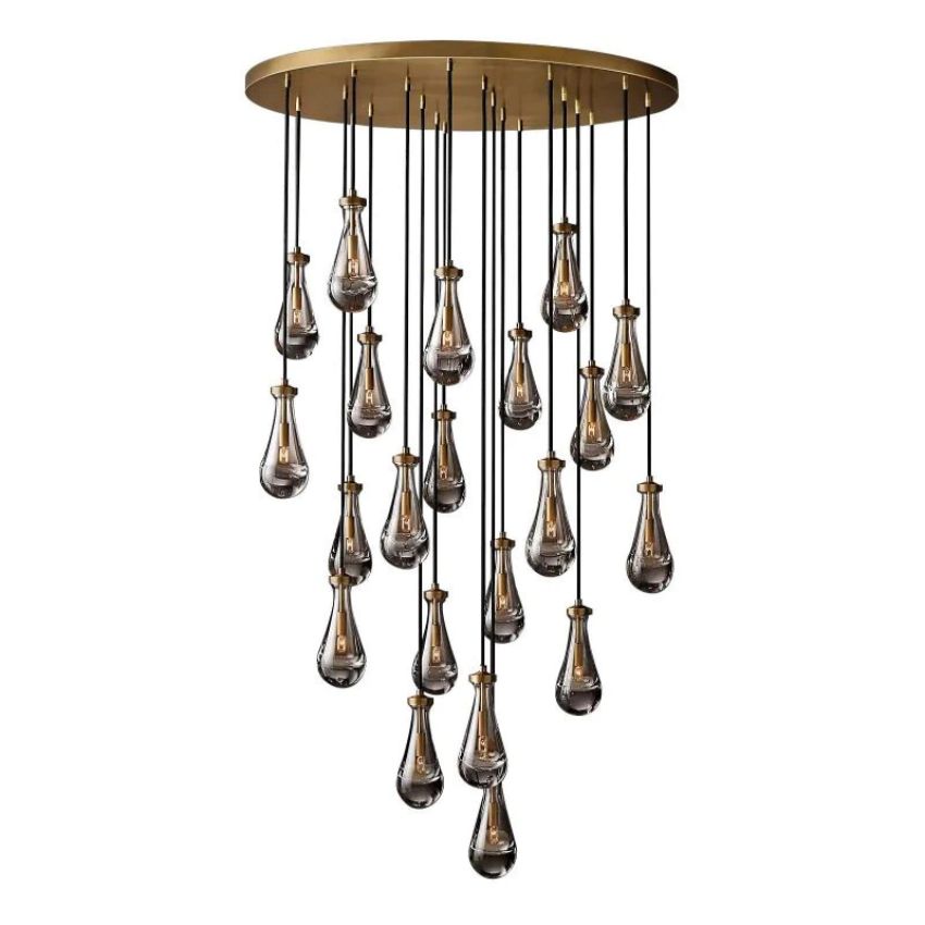 Rain Aura Glass Round Chandelier 47"