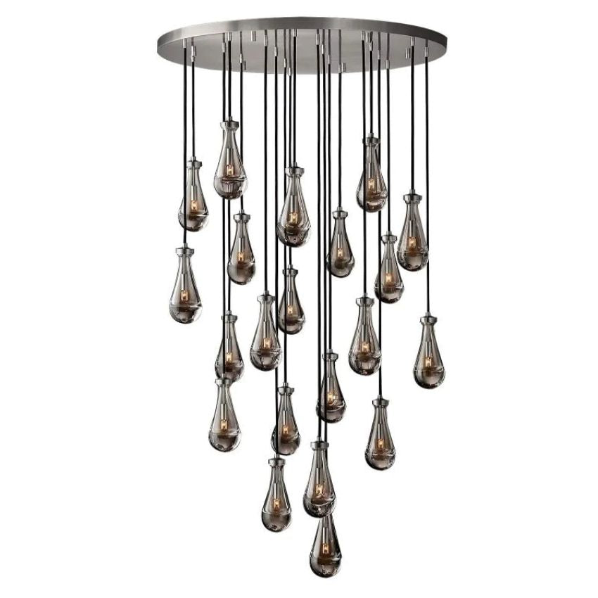 Rain Aura Glass Round Chandelier 47"