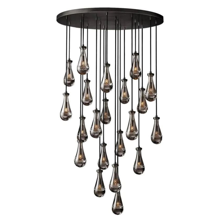 Rain Aura Glass Round Chandelier 47"
