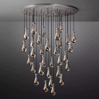 Rain Aura Glass Round Chandelier 60"